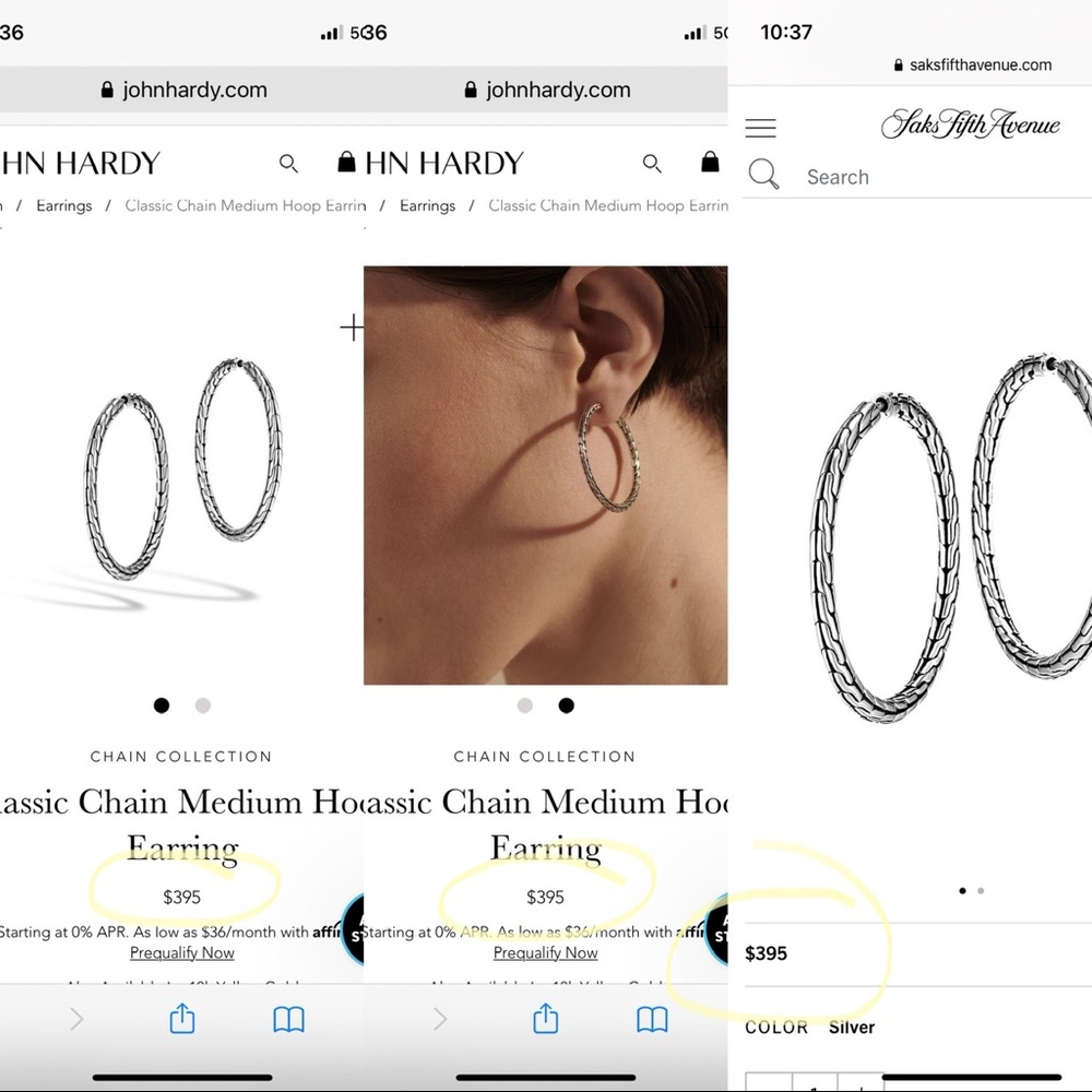 🆕 John Hardy Silver Classic Hoop Earrings - Picture 2 of 11